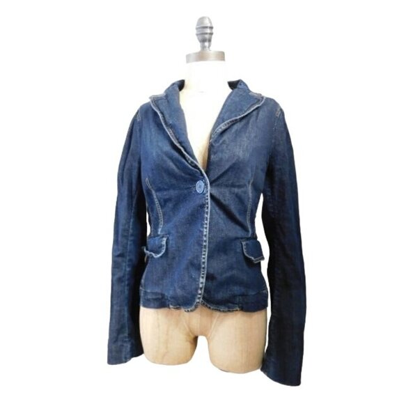 Marc Jacobs Size 8 Dark Wash STRETCH Denim Jean Jacket - Picture 1 of 4